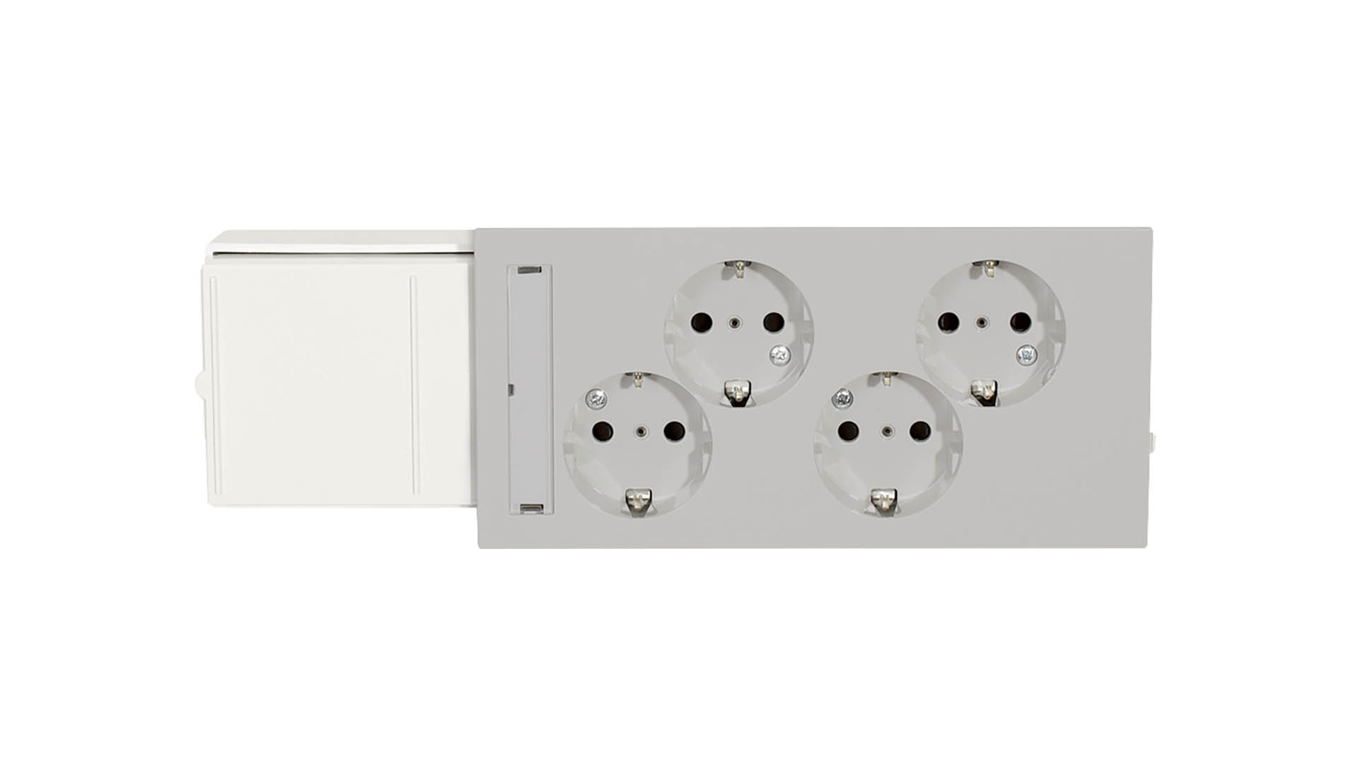 Uttagssats 4-vägs Grå